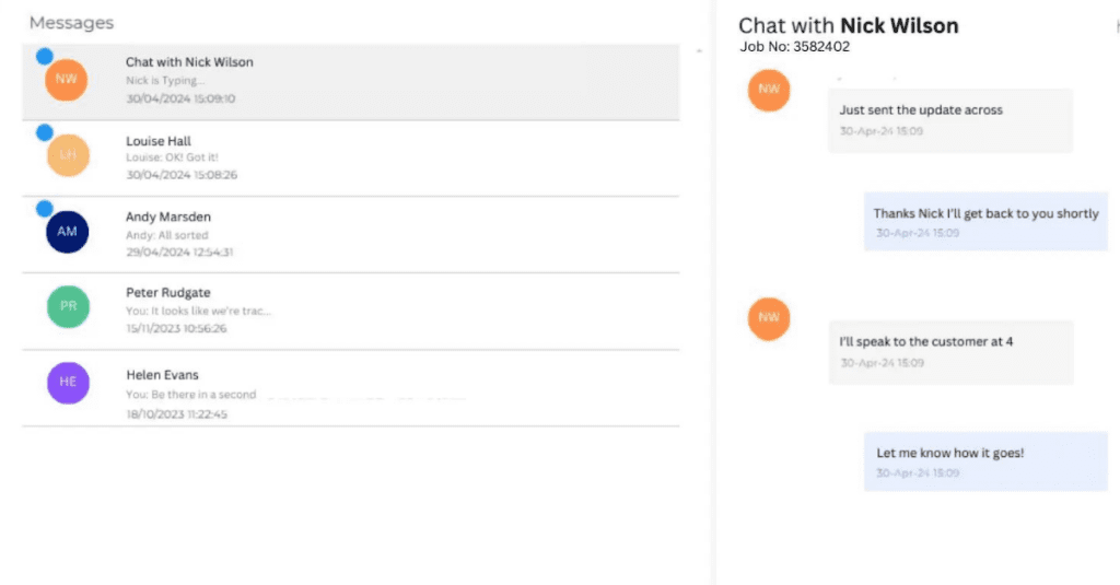 Onyx lets technicians communicate easily throughout the bodyshop via an embedded instant messenger